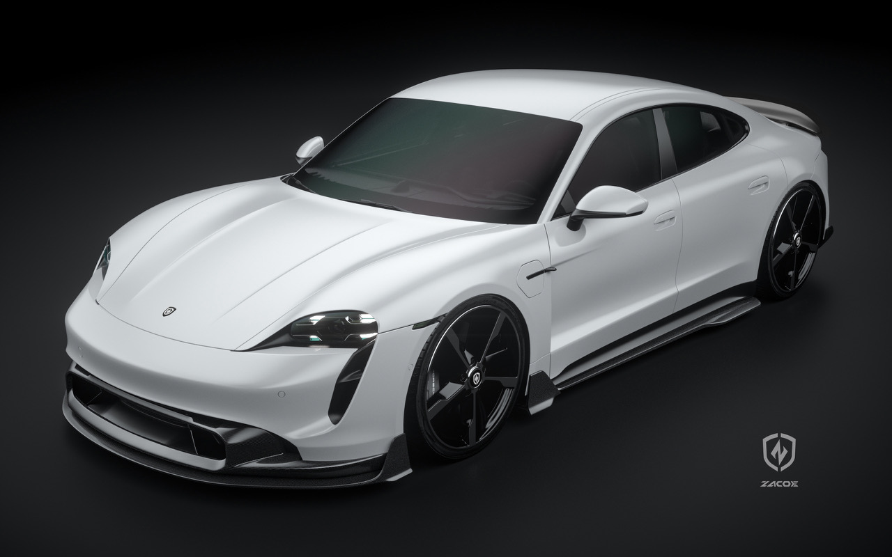Porsche Taycan專用Zacoe 全碳纖維升級套件，運動兼具質感的電動車改裝！